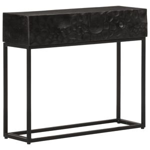vidaXL Konzolov&yacute; stolek čern&yacute; 90x30x76 cm masivn&iacute; mangovn&iacute;k a železo