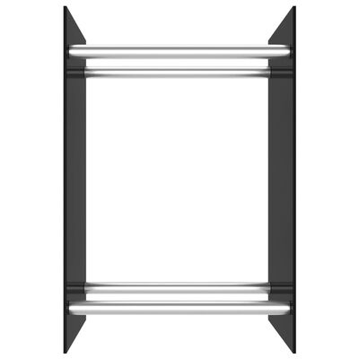 vidaXL Stojan na palivové dříví černý 40 x 35 x 60 cm sklo
