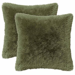 vidaXL Povlak na pol&scaron;t&aacute;ř 2 pcs HEERLEN Zelen&aacute; 30 x 30 cm PV fleece