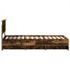 vidaXL R&aacute;m postele s čelo Kouřov&yacute; dub 90 x 200 cm kompozitn&iacute; dřevo