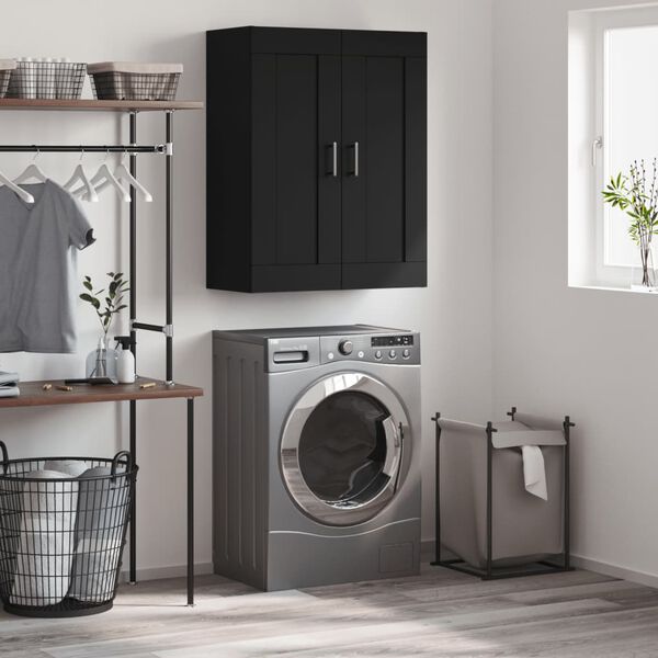 vidaXL N&aacute;stěnn&aacute; skř&iacute;ňka čern&aacute; 69,5 x 34 x 90 cm kompozitn&iacute; dřevo