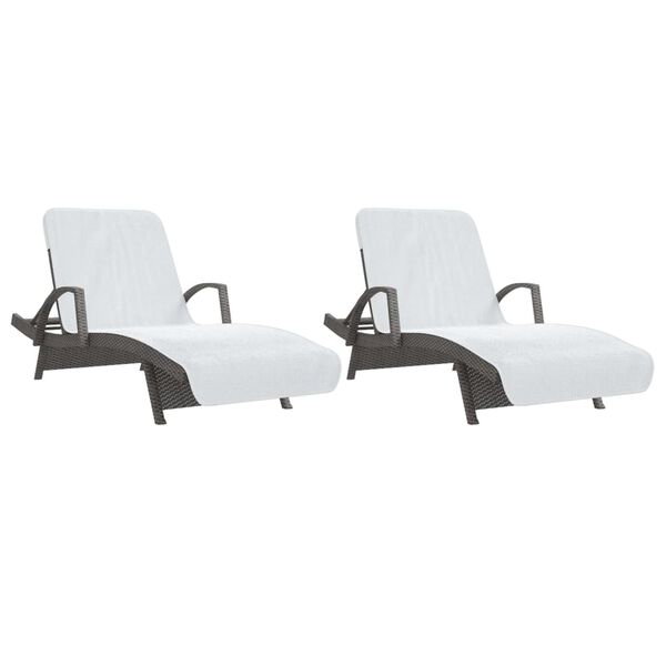 vidaXL Plážové osušky 2 ks bílé 75 x 200 cm textil 400 GSM