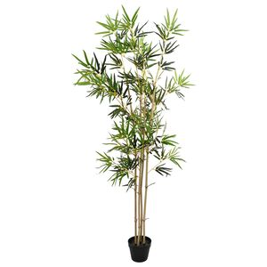 vidaXL Uměl&yacute; bambusov&yacute; strom Zelen&aacute; 75,5 x 18 x 175 cm L&aacute;tka a bambus