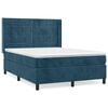 vidaXL Box spring postel s matrac&iacute; tmavě modr&aacute; 140x200 cm samet
