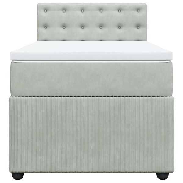 vidaXL Box spring postel s matrac&iacute; světle &scaron;ed&aacute; 80 x 200 cm samet