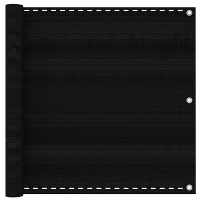 vidaXL Balkónová zástěna černá 90 x 400 cm HDPE