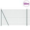 vidaXL Plotov&yacute; sloupek. Zelen&aacute; 50 x 1,5 m (12 x 12 mm s&iacute;ť) Ocel a PVC