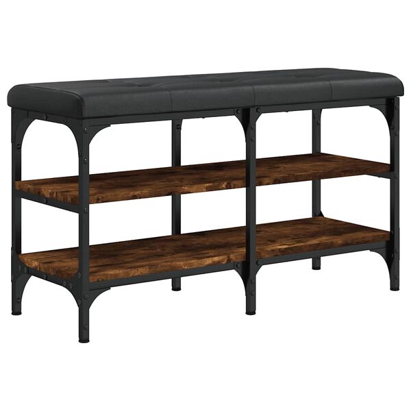 vidaXL Lavice s botn&iacute;kem kouřov&yacute; dub 82 x 32 x 47 cm kompozitn&iacute; dřevo