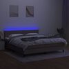 vidaXL Box spring postel s matrac&iacute; a LED taupe 180x200 cm textil