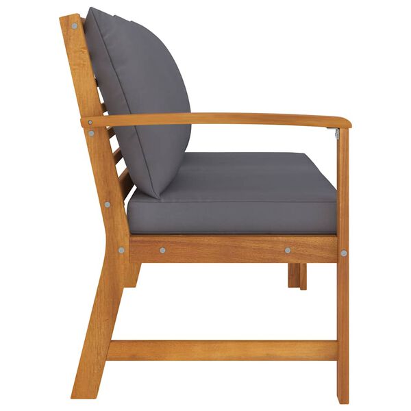 vidaXL Zahradní lavice 114,5 cm tmavě šedá poduška masivní akácie