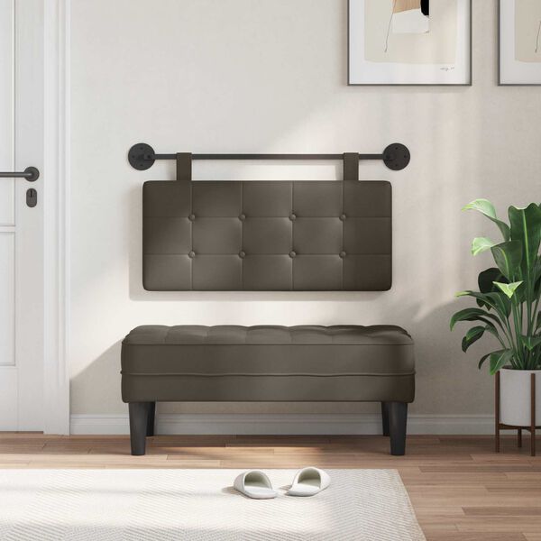 vidaXL Z&aacute;věsn&aacute; čeln&iacute; deska N&aacute;stěnn&yacute; &Scaron;ed&yacute; 100 x 55 x 5 cm Uměl&aacute; kůže