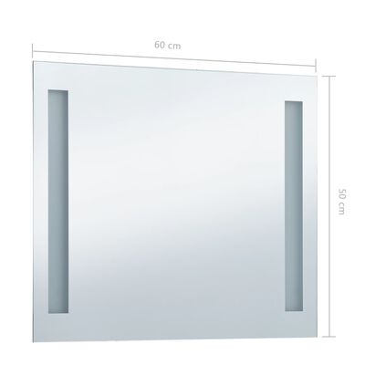 vidaXL Koupelnové nástěnné zrcadlo s LED osvětlením 60 x 50 cm