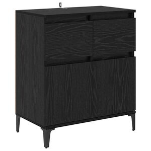 vidaXL Serv&iacute;rovac&iacute; skř&iacute;ň se z&aacute;suvkou Čern&yacute; dub 60 x 35 x 70 cm