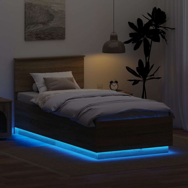 vidaXL R&aacute;m postele s čelo Sonoma dub 70 x 190 cm kompozitn&iacute; dřevo