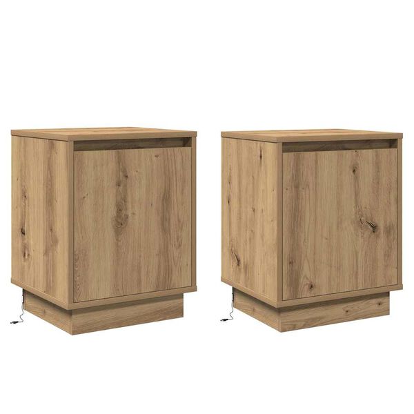 vidaXL Nočn&iacute; skř&iacute;ňka 2 pcs Artisanov&yacute; dub 39 x 34,5 x 50 cm