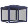 vidaXL Party stan se 4 síťovanými bočnicemi modrý 3 x 3 m HDPE