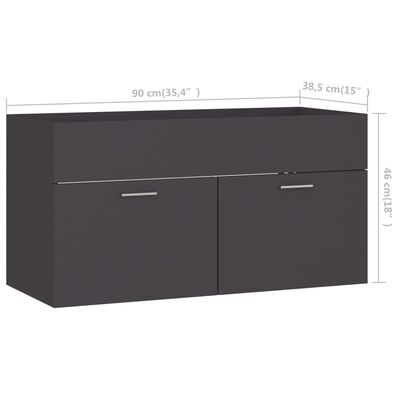 vidaXL 2dílný set koupelnového nábytku šedý dřevotříska