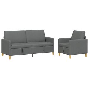 vidaXL Sedačka se storage 2 ks Tmavě &scaron;ed&aacute; Polyester