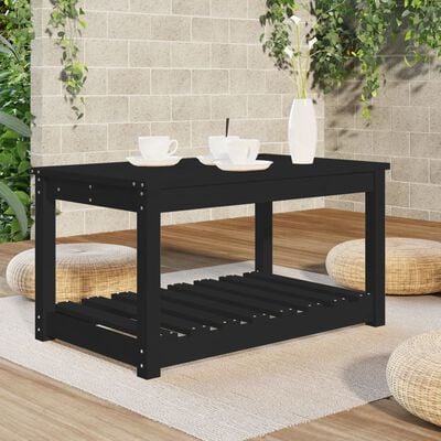 vidaXL Zahradní stůl černý 82,5 x 50,5 x 45 cm masivní borové dřevo
