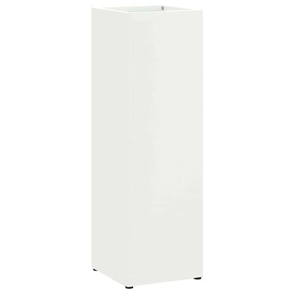 vidaXL Stojan na slunečn&iacute;ky s &uacute;loži&scaron;těm B&iacute;l&aacute; 15,5 x 15,5 x 49 cm kov