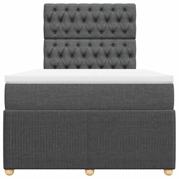 vidaXL Box spring postel s matrac&iacute; tmavě &scaron;ed&aacute; 120x190 cm textil