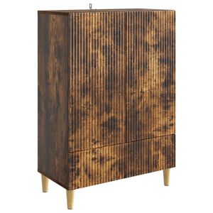 vidaXL Serv&iacute;rovac&iacute; skř&iacute;ň se z&aacute;suvkou Kouřov&yacute; dub 66 x 34,5 x 95 cm