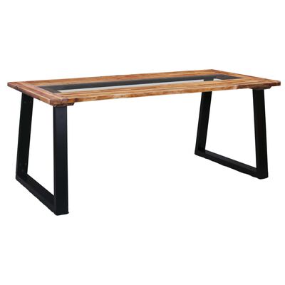 vidaXL Jídelní stůl 180 x 90 x 75 cm masivní akáciové dřevo a sklo