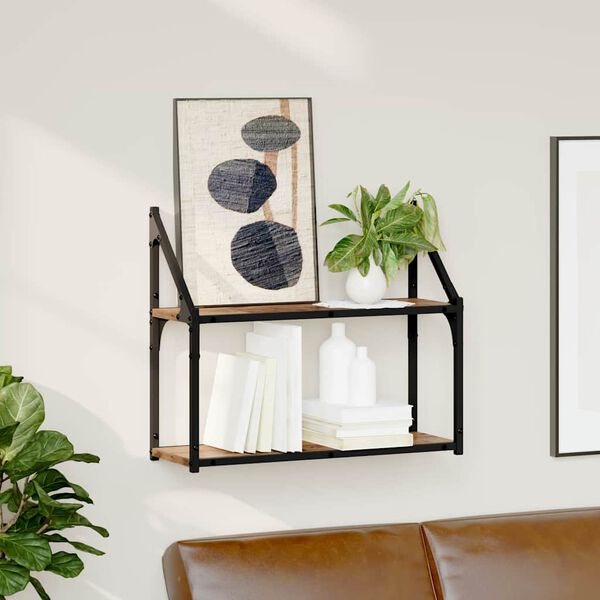 vidaXL Nástěnná polička Staré dřevo 60 x 21 x 51 cm kompozitní dřevo