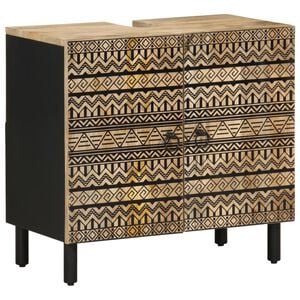 vidaXL Koupelnov&aacute; skř&iacute;ňka pod umyvadlo čern&aacute; 62 x 33 x 58 cm mangovn&iacute;k