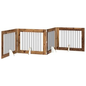 vidaXL Skl&aacute;dac&iacute; ps&iacute; br&aacute;na se stojany 4 pcs Star&eacute; dřevo 401 cm