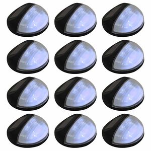 vidaXL Zahradn&iacute; n&aacute;stěnn&eacute; sol&aacute;rn&iacute; lampy LED 12 ks kulat&eacute; čern&eacute;