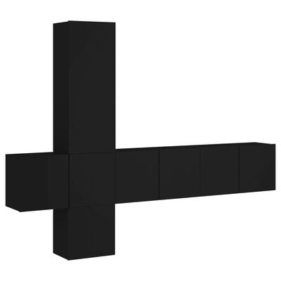 vidaXL 5dílná obývací stěna černá kompozitní dřevo