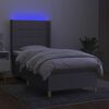 vidaXL Box spring postel s matrac&iacute; a LED světle &scaron;ed&aacute; 90x200 cm textil
