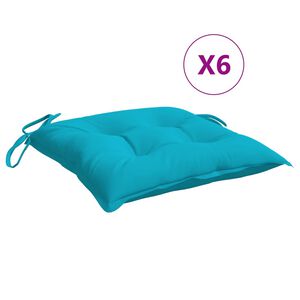 vidaXL Podu&scaron;ky na židli 6 ks tyrkysov&eacute; 40 x 40 x 7 cm textil
