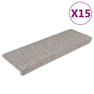 vidaXL Samolep&iacute;c&iacute; n&aacute;&scaron;lapy na schody vzhled sisal 15 ks 65x21x4 cm