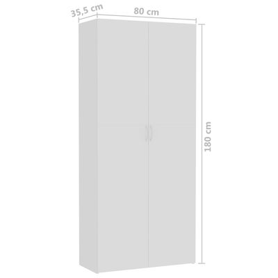 vidaXL Úložná skříň bílá 80 x 35,5 x 180 cm dřevotříska