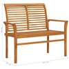 vidaXL Zahradn&iacute; lavice + červen&aacute; k&aacute;rovan&aacute; podu&scaron;ka 112 cm masivn&iacute; teak