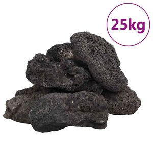 vidaXL Sopečn&eacute; kameny 25 kg čern&eacute; 10&ndash;30 cm