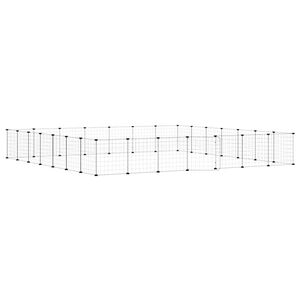 vidaXL 28panelov&aacute; ohr&aacute;dka pro zv&iacute;řata s dv&iacute;řky čern&aacute; 35 x 35 cm ocel