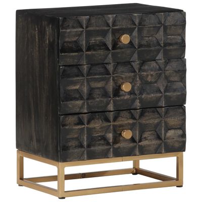 vidaXL Noční stolek černý 40 x 29 x 50 cm masivní mangovníkové dřevo
