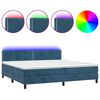 vidaXL Box spring postel s matrac&iacute; a LED tmavě modr&aacute; 200x200 cm samet