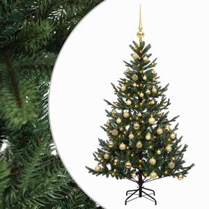 vidaXL Uměl&yacute; v&aacute;nočn&iacute; stromek s v&aacute;nočn&iacute;mi koulemi 120 cm 150 LED