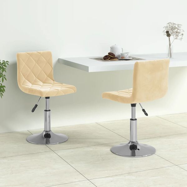 vidaXL Otočn&eacute; j&iacute;deln&iacute; židle 2 ks kr&eacute;mov&eacute; samet