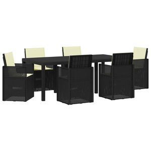 vidaXL Zahradn&iacute; j&iacute;deln&iacute; souprava 7 pcs Antracitov&aacute; a kr&eacute;mov&aacute; PP