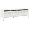 vidaXL TV skř&iacute;ňka b&iacute;l&aacute; 135 x 39 x 43,5 cm ocel v&aacute;lcovan&aacute; za studena