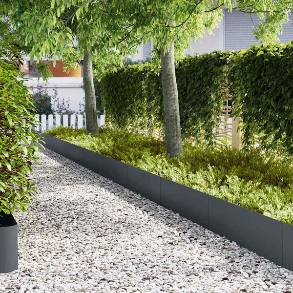 vidaXL Okraj tr&aacute;vn&iacute;ku 10 pcs Antracit 100 x 0,05 x 20 cm