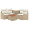 vidaXL Set pohovek 6 ks Beige a kr&eacute;mov&aacute; b&iacute;l&aacute; 55 x 55 x 37 cm