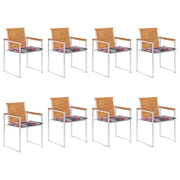 vidaXL Zahradn&iacute; židle 8 ks s podu&scaron;kami masivn&iacute; ak&aacute;ciov&eacute; dřevo