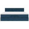 vidaXL osmansk&aacute; postel s matracemi a LED diodami tmavě modr&aacute; 200x200cm