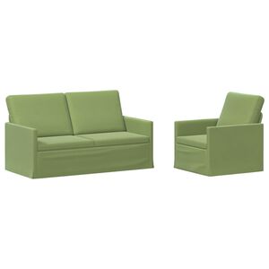 vidaXL Set pohovek 2 pcs Světl&aacute; zelen&aacute; Samet